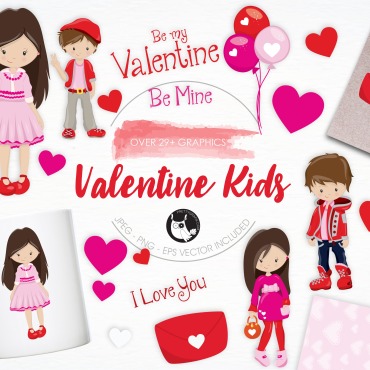Kids Valentines Vectors Templates 120543