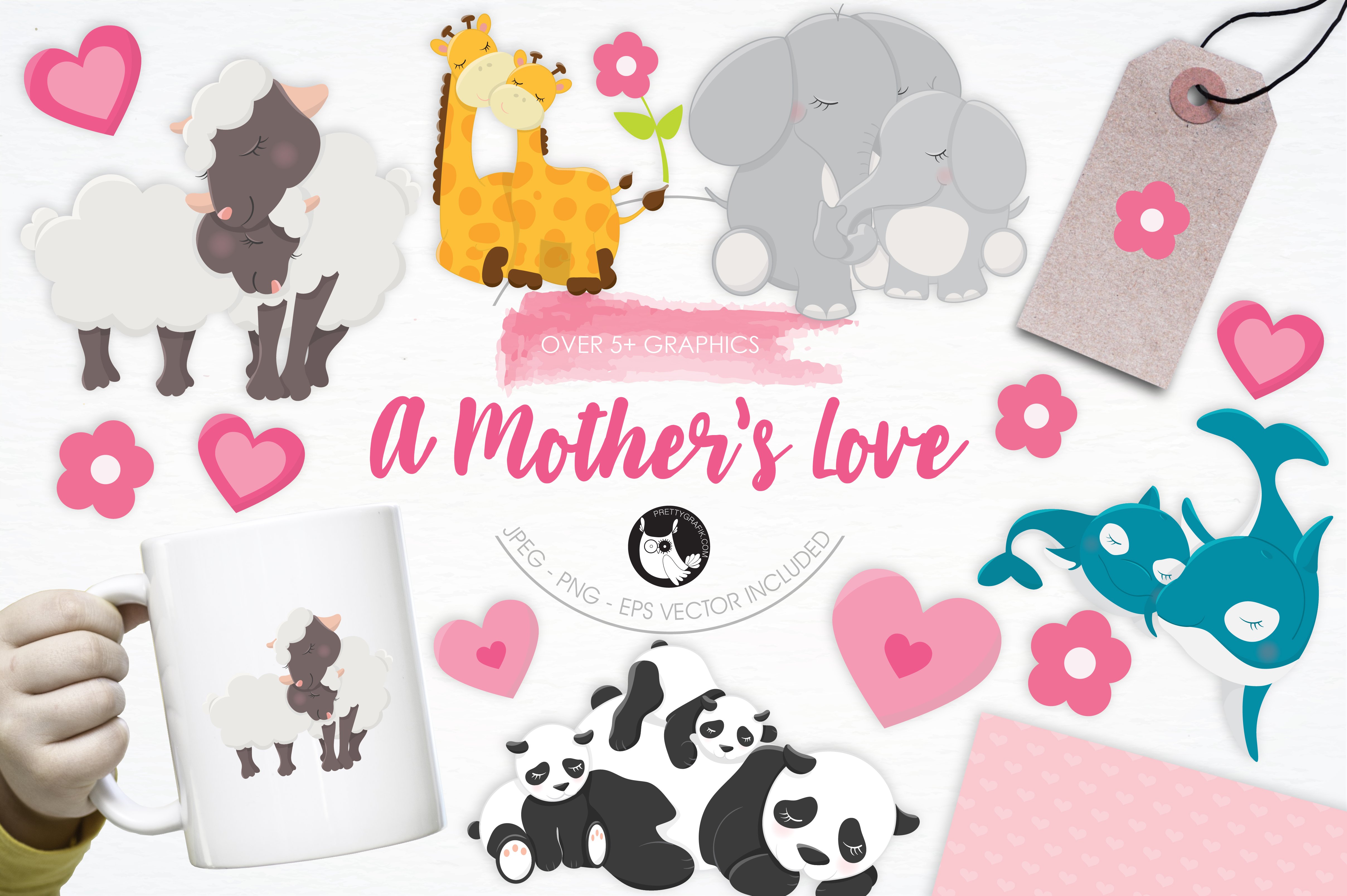 A Mother's Love illustration pack - Vector Image