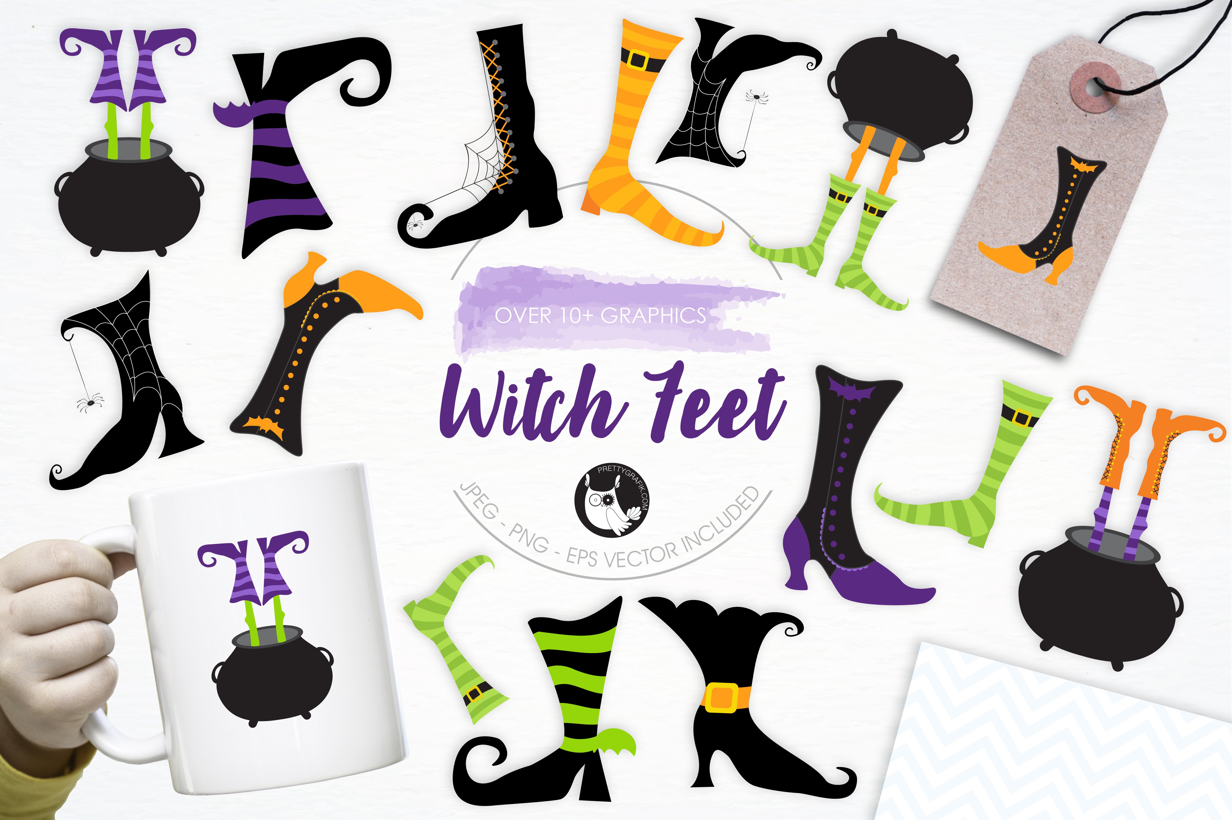 Witch Feet illustration pack - Vector Image