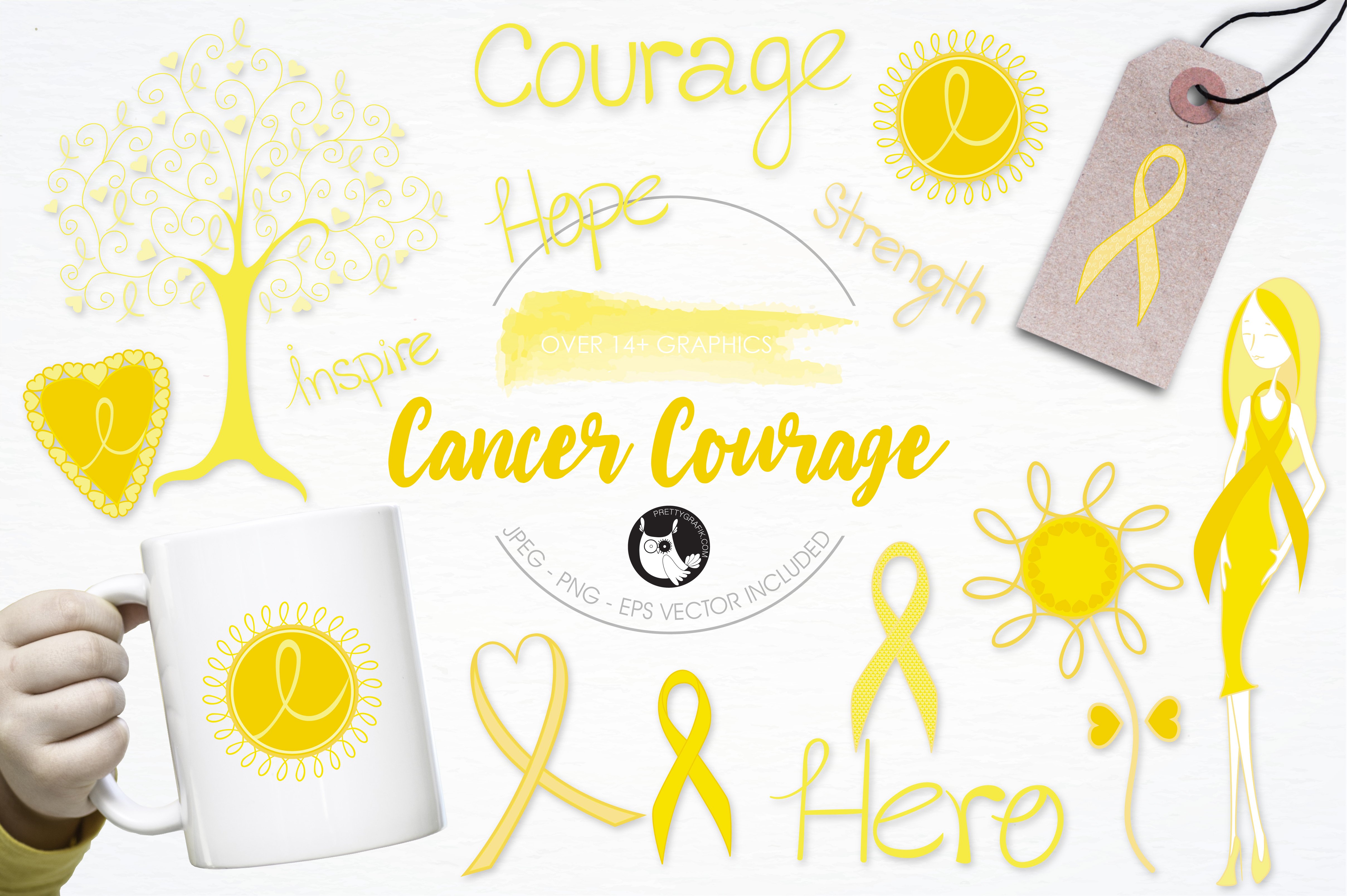 Cancer awareness illustration pack - Vector Image