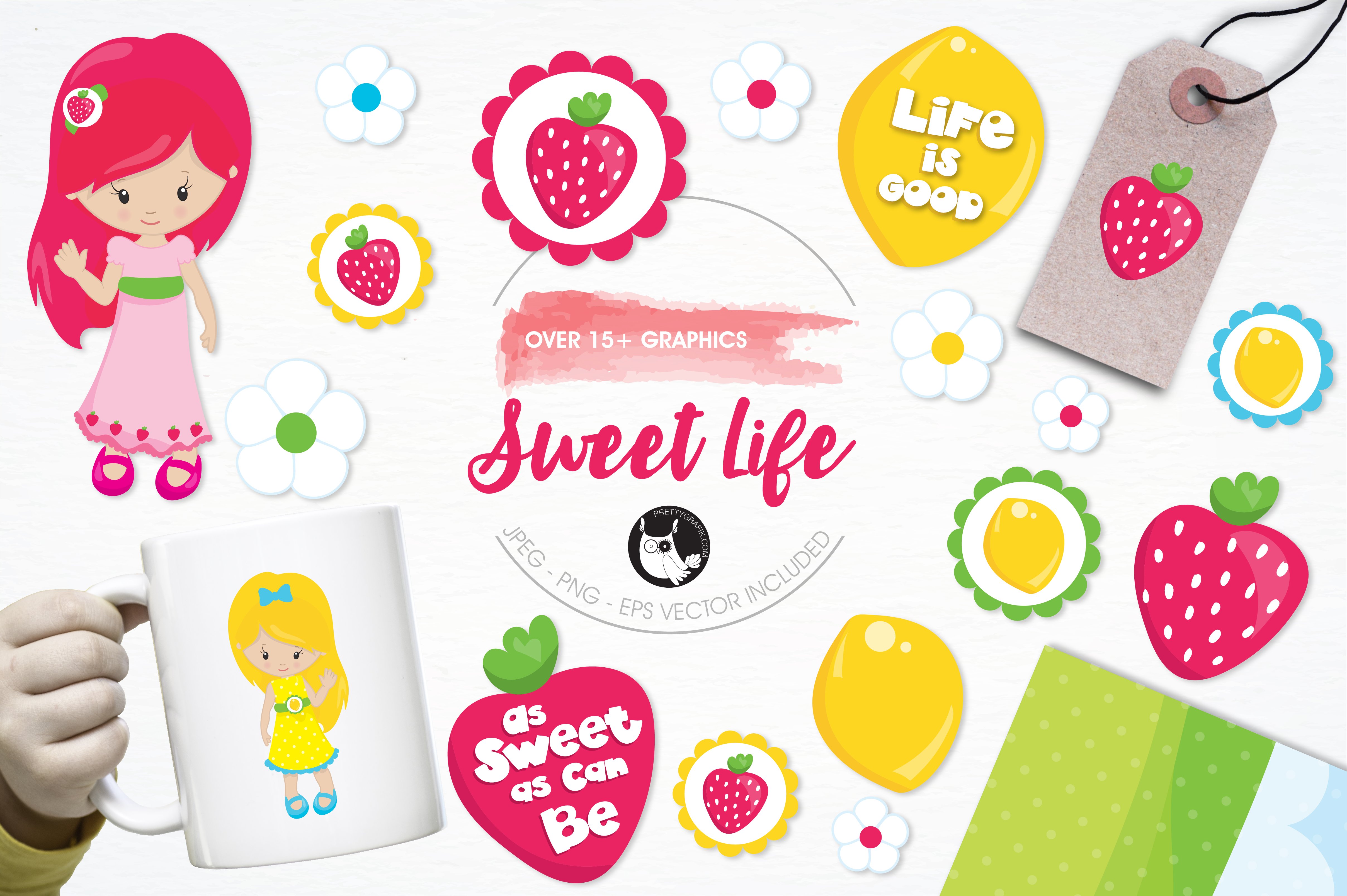 Sweet life illustration pack - Vector Image