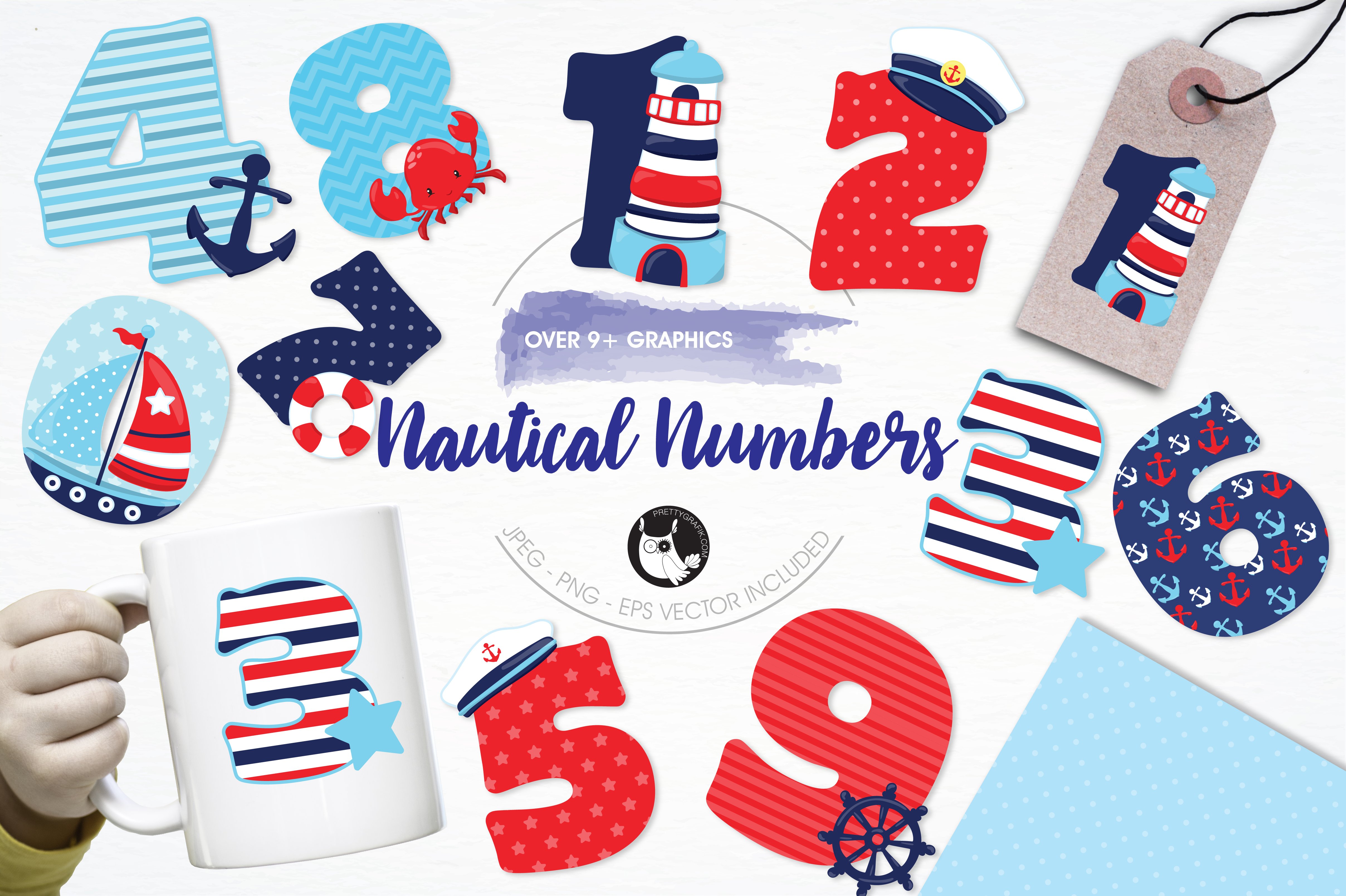 Nautical numbers illustration pack - Vector Image