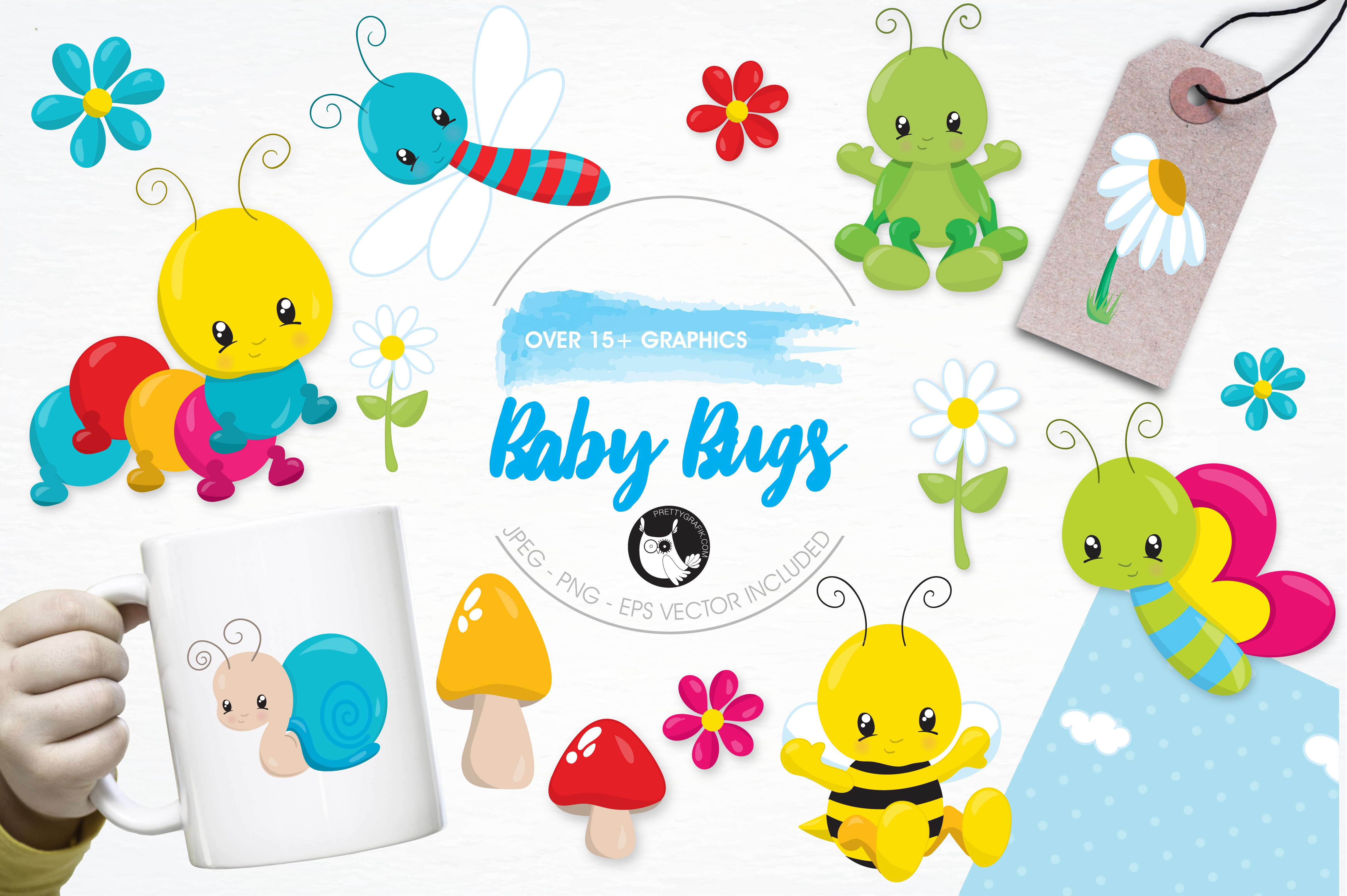 Baby bugs illustration pack - Vector Image