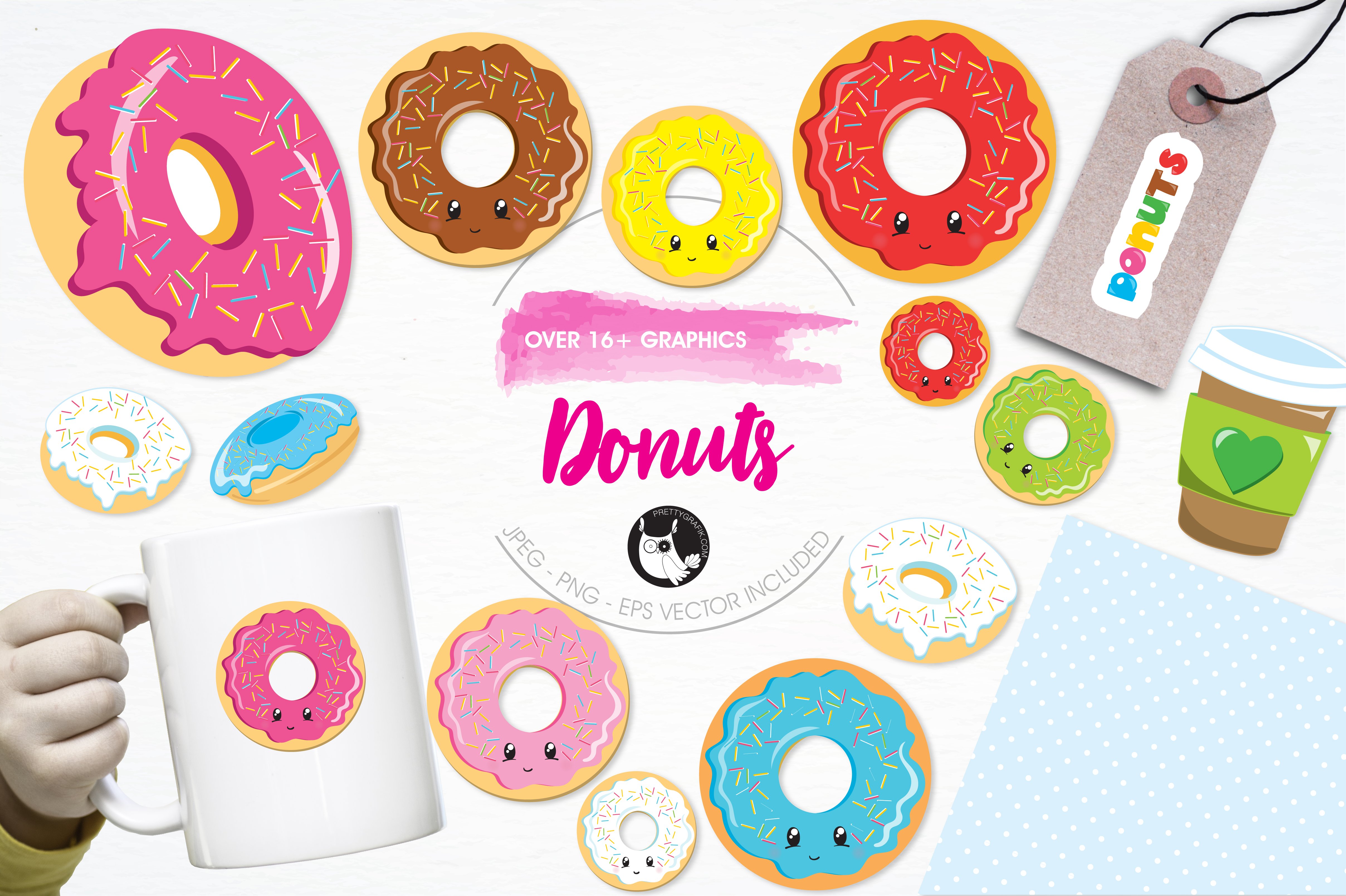 Donut illustration pack - Vector Image