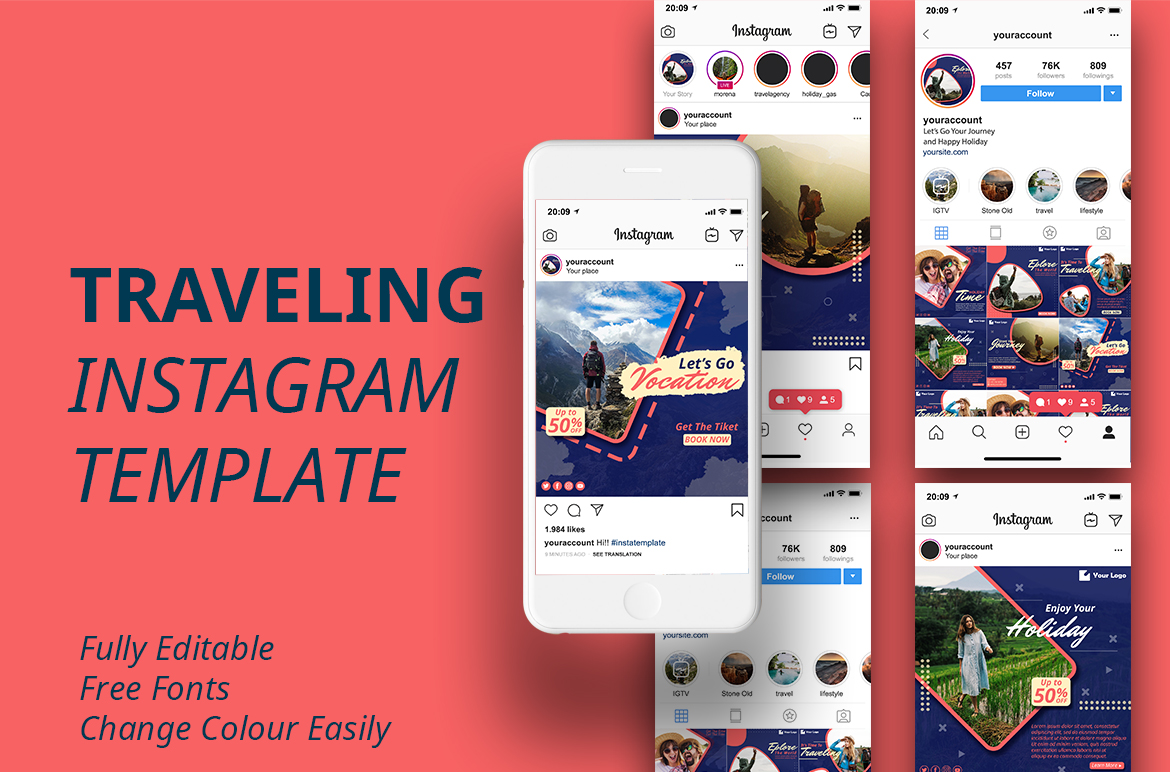 Travel Instagram Template for Social Media