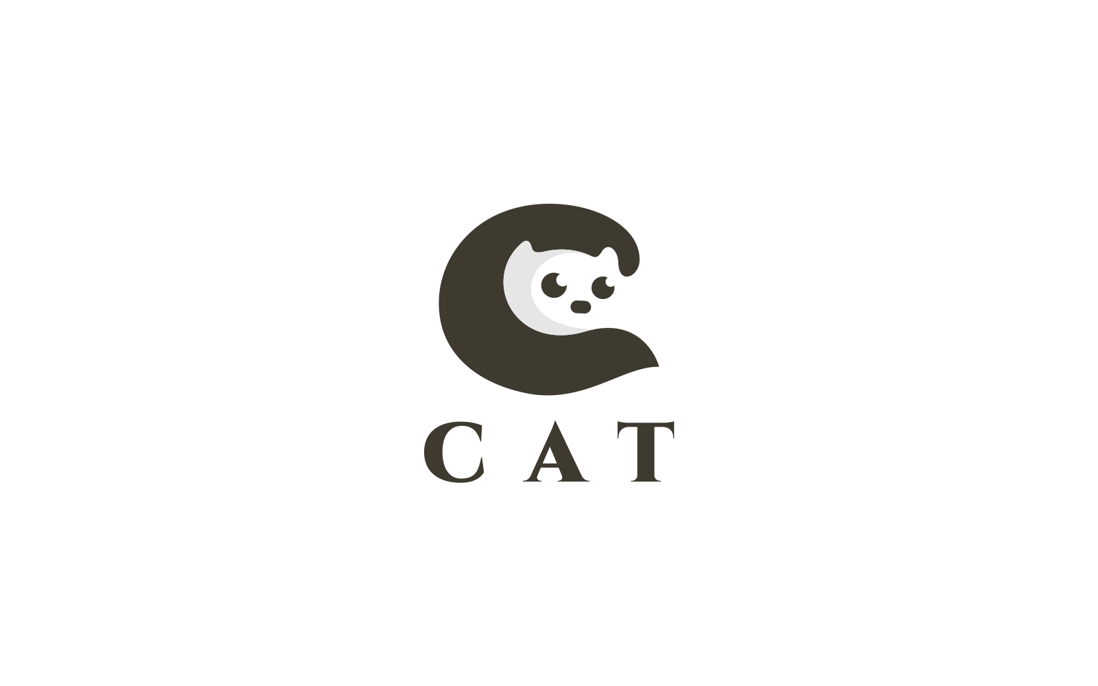 C Letter Cat Logo Template