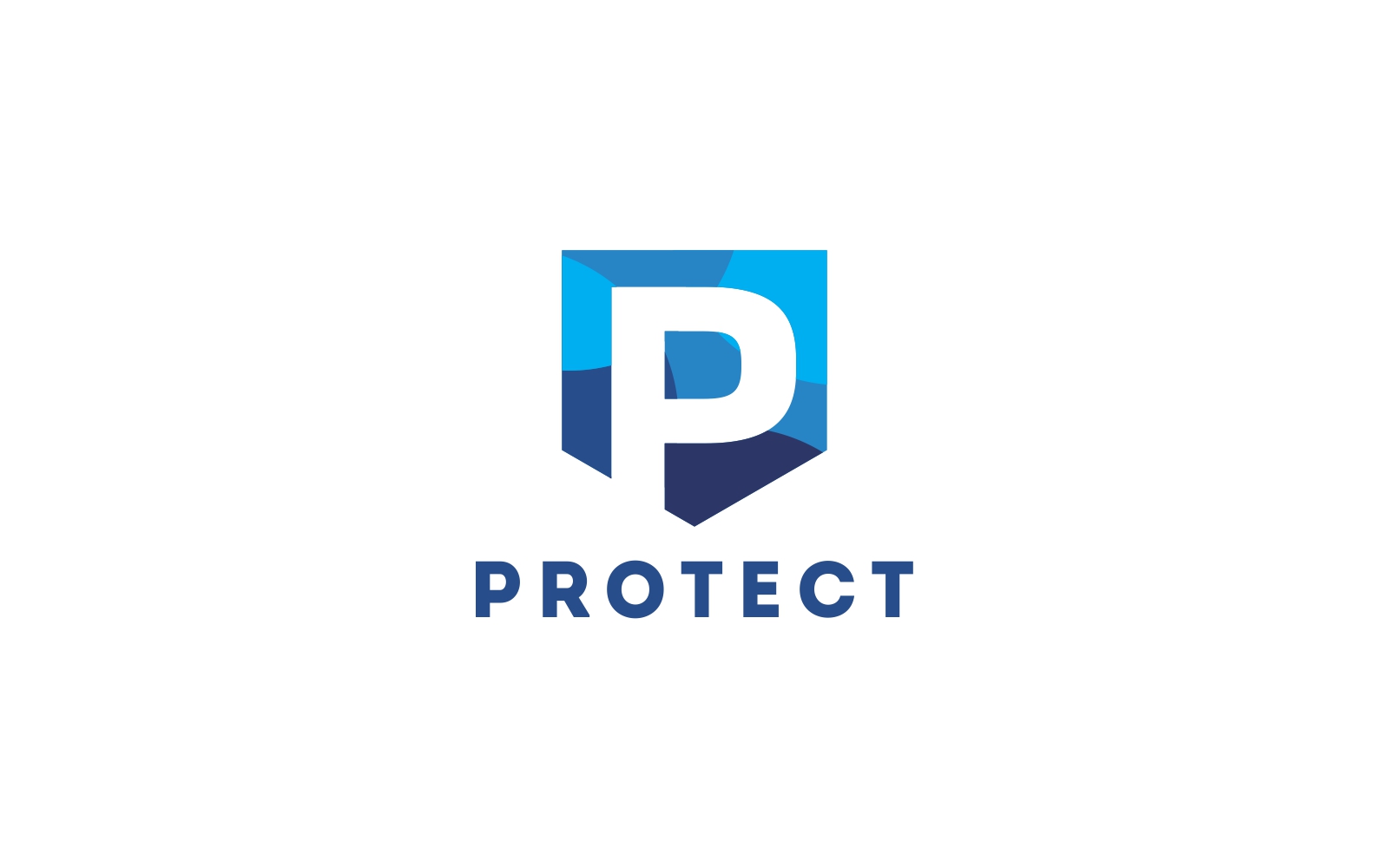 P Letter Shield Logo Template