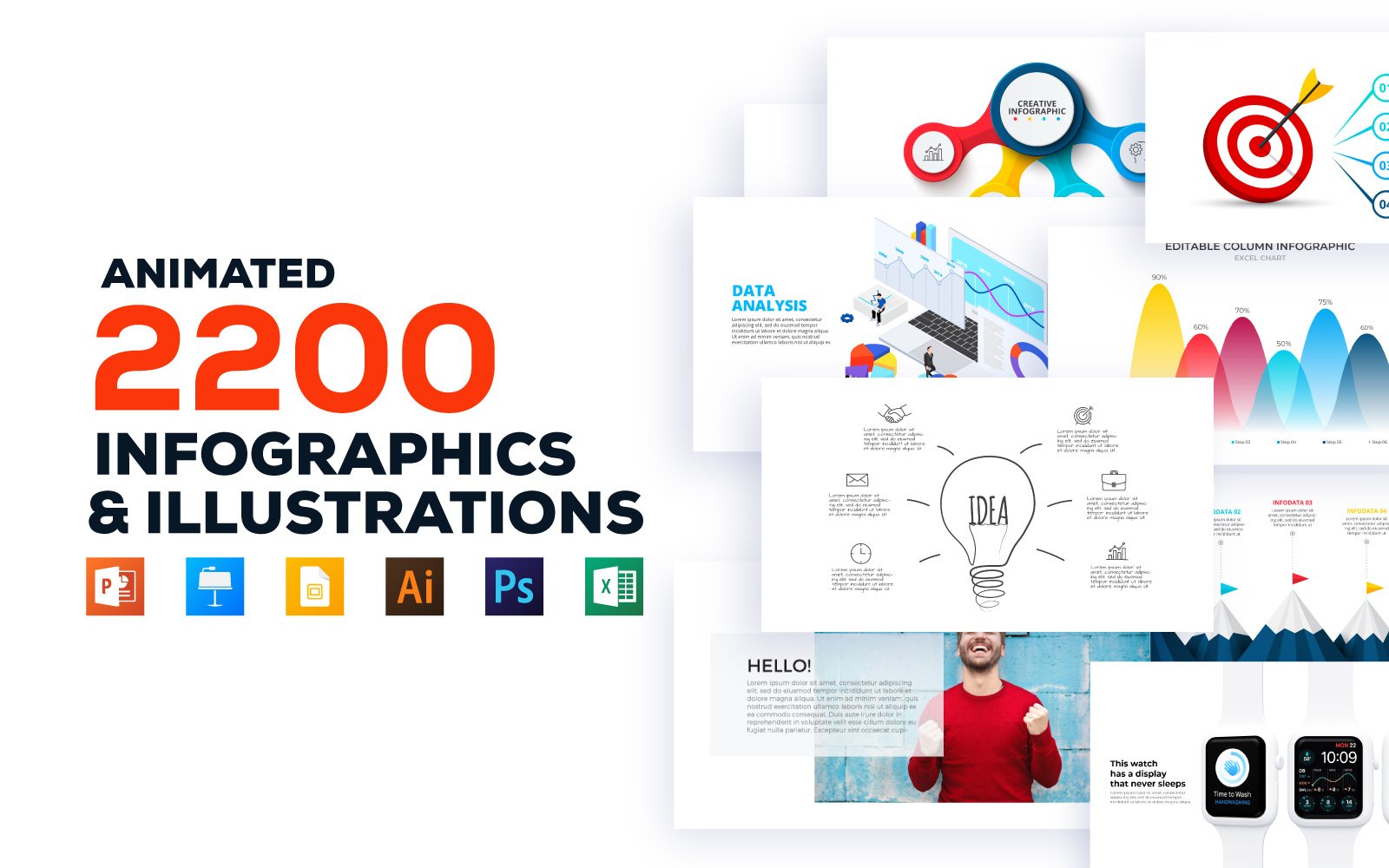 3500 Animated Infographics Bundle PowerPoint Templates