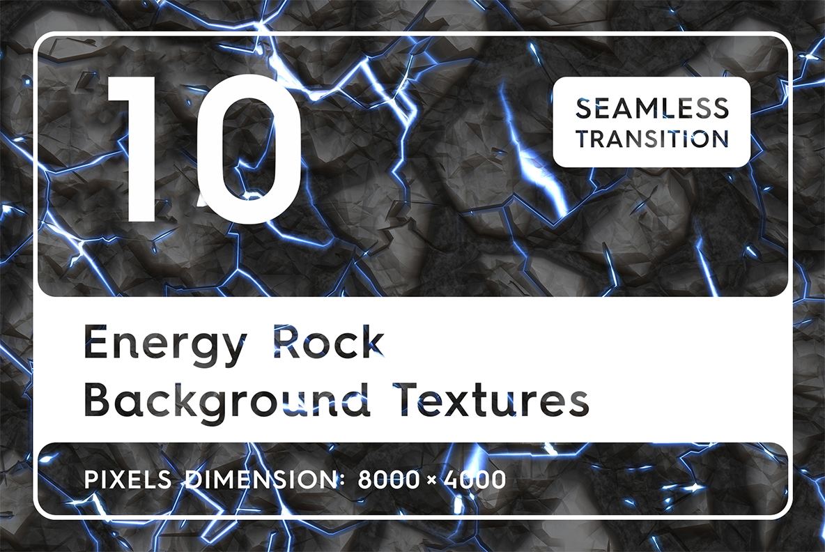 10 Energy Rock Textures. Seamless Transition. Background