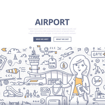 Injourneydoodletransportluggageconcepttouristbaggagedeparturepassengerpassport Control  121555