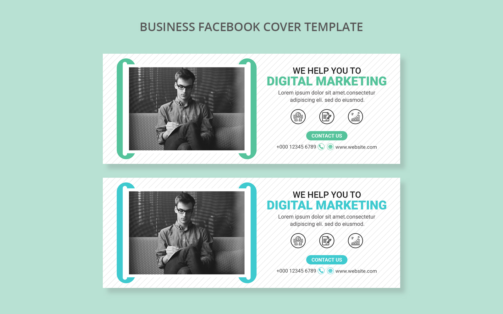 Digital Marketing Facebook Cover Banner Template for Social Media