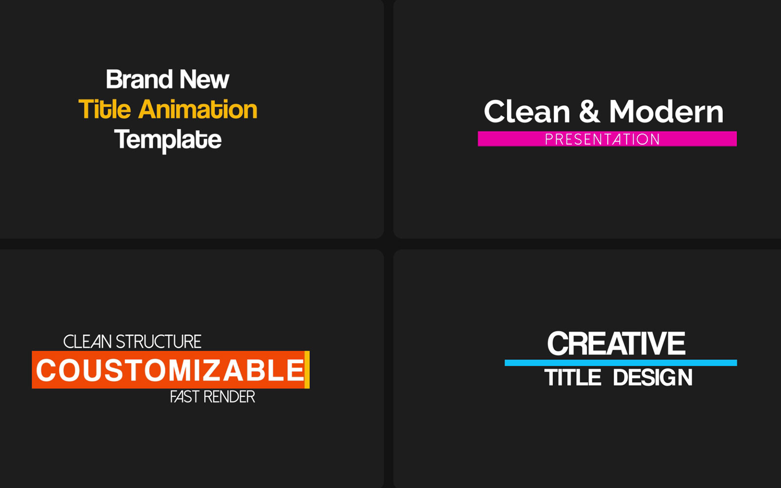 20 Fresh Title Animation Motion Graphics Template