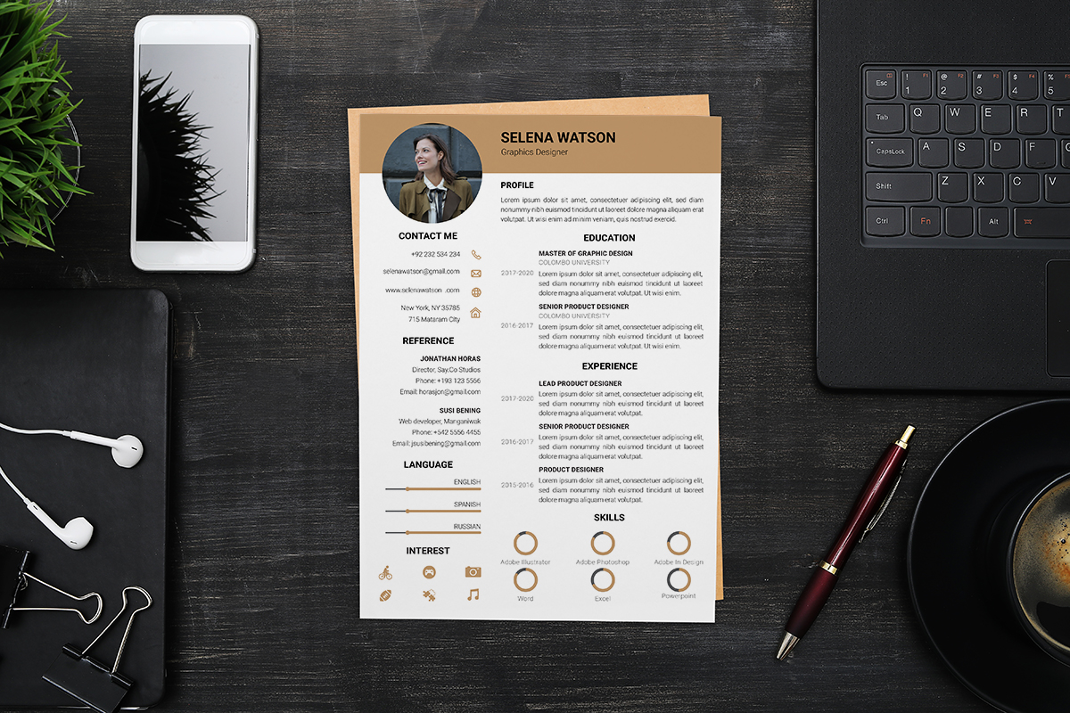 Two Page with Cover Letter Resume Template