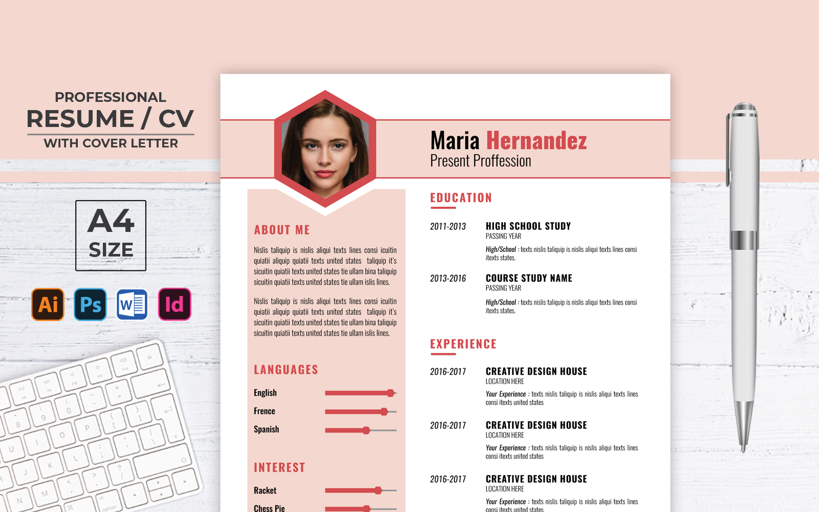 Creative CV Brown and Editable Color Resume Template