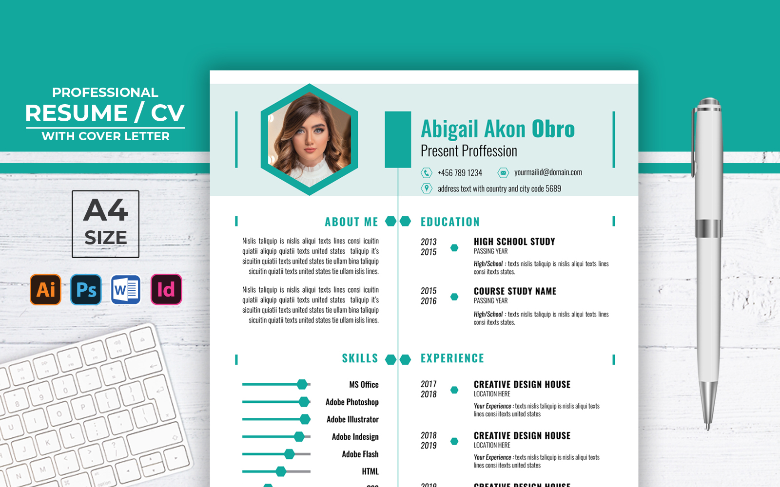 Abigail Akon Obro Creative Resume Template