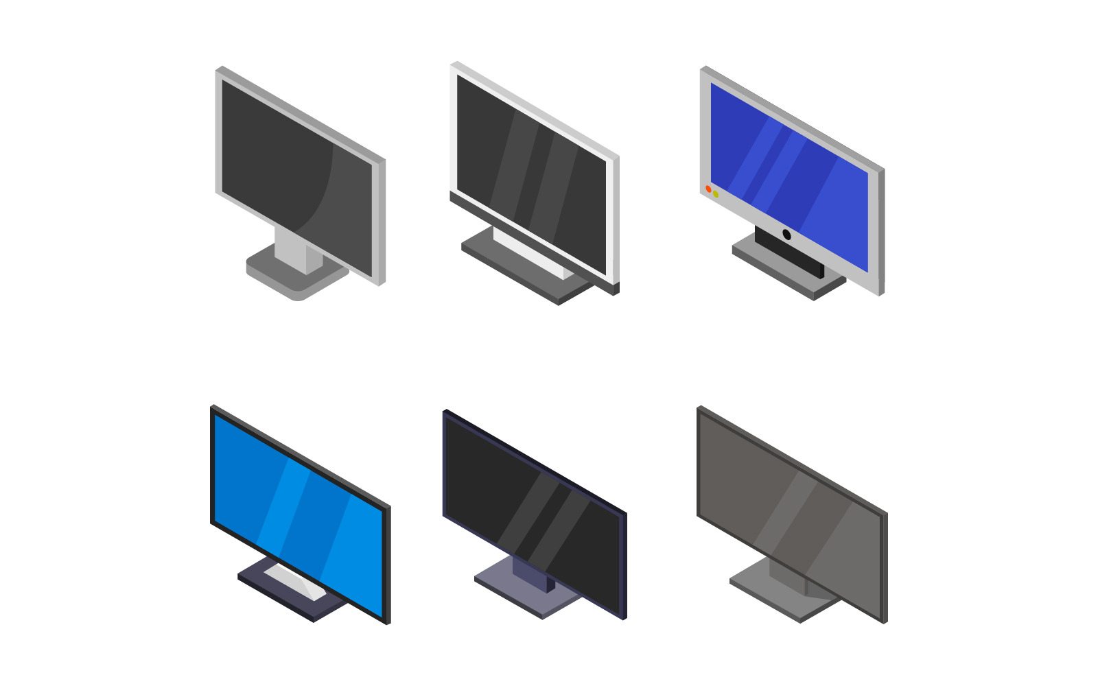 Isometric Computers Set - Vector Image