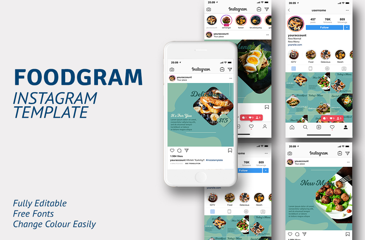 Foodgram Instagram Template for Social Media