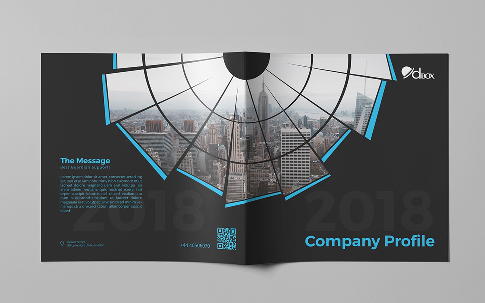 Bi-fold Square Brochure - Corporate Identity Template