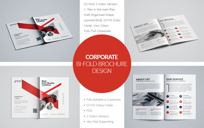 Bi-fold Brodhure Design - Corporate Identity Template