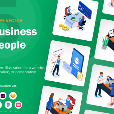 People Isometric Illustrations Templates 122454