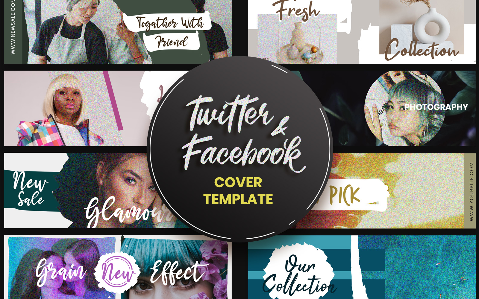 Facebook and Twitter Cover Social Media Template