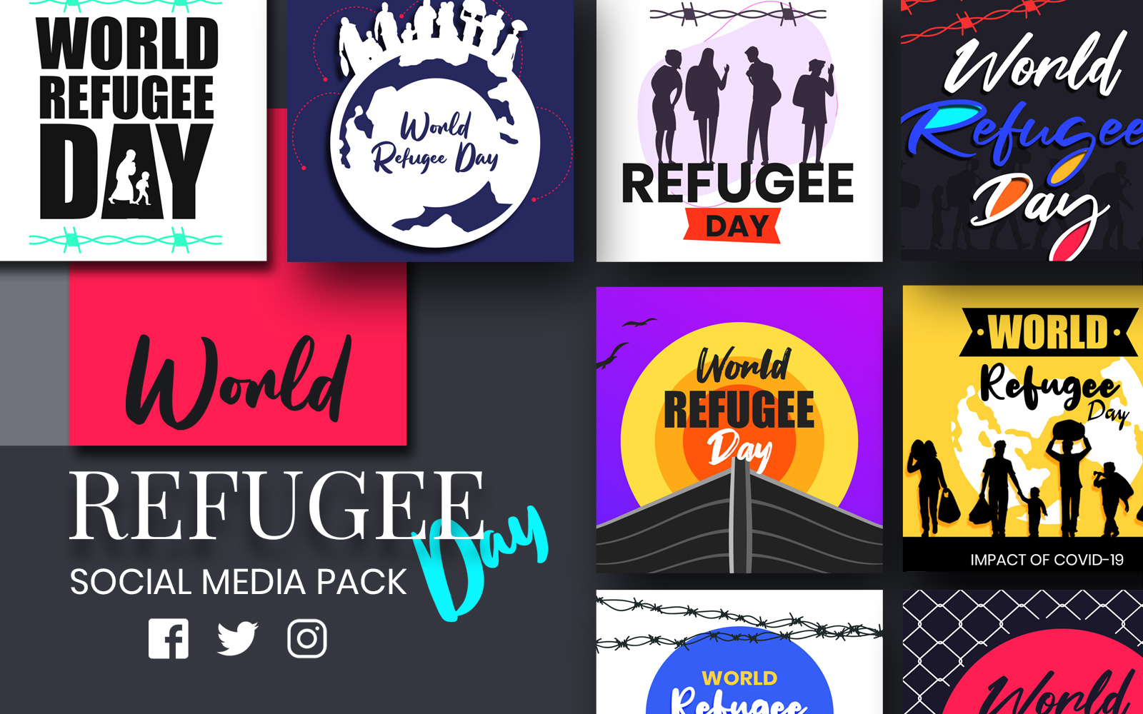 World Refugee Day Social Media Template