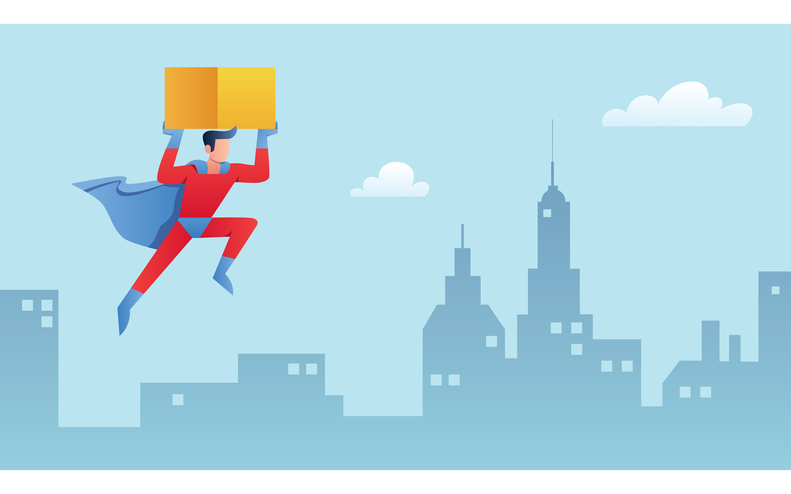 Superhero Bringing Box - Illustration