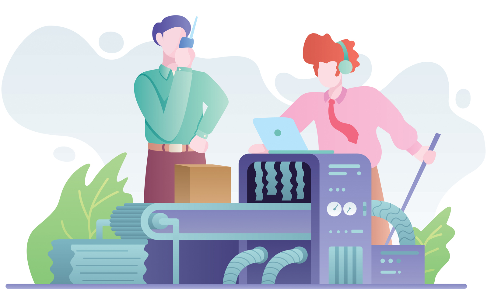 Manufacturing Flat Design - Illustration