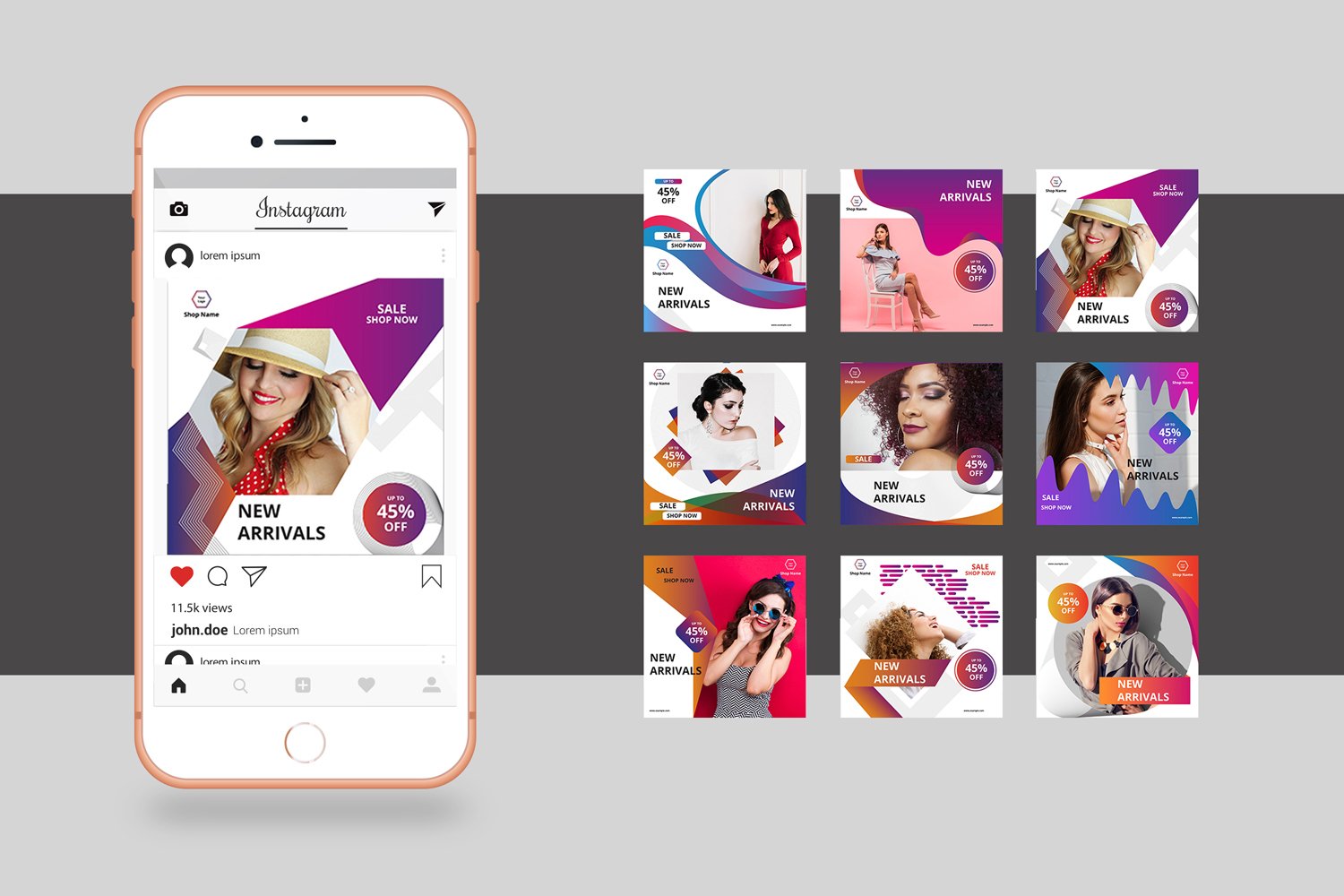 Colorful Instagram Promotional Banner Social Media Template