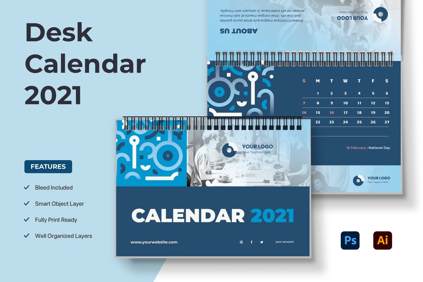 Desk Calendar 2021 Planner