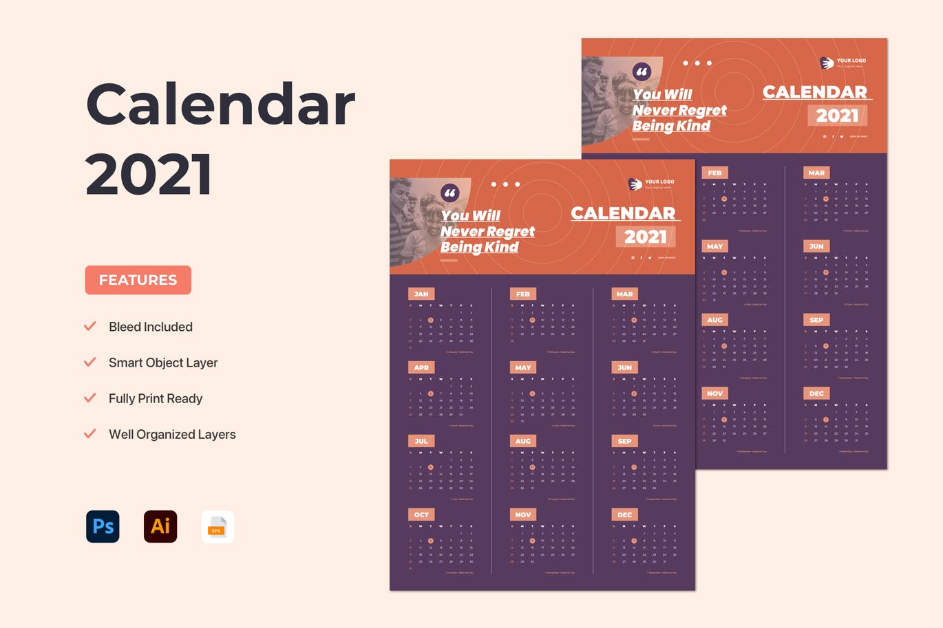 Wall Calendar 2021 Planner