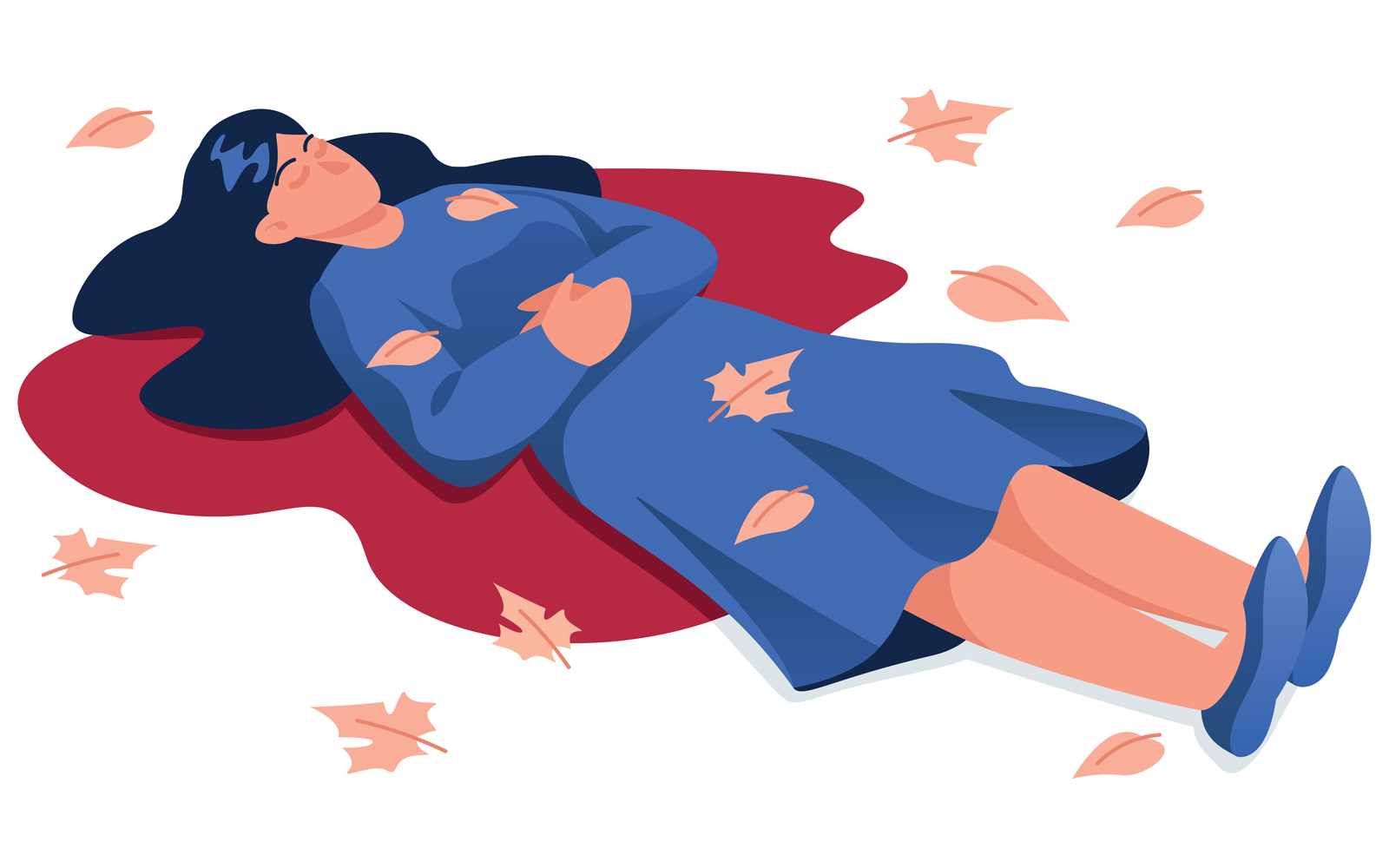 Dead Woman Crime Scene - Illustration