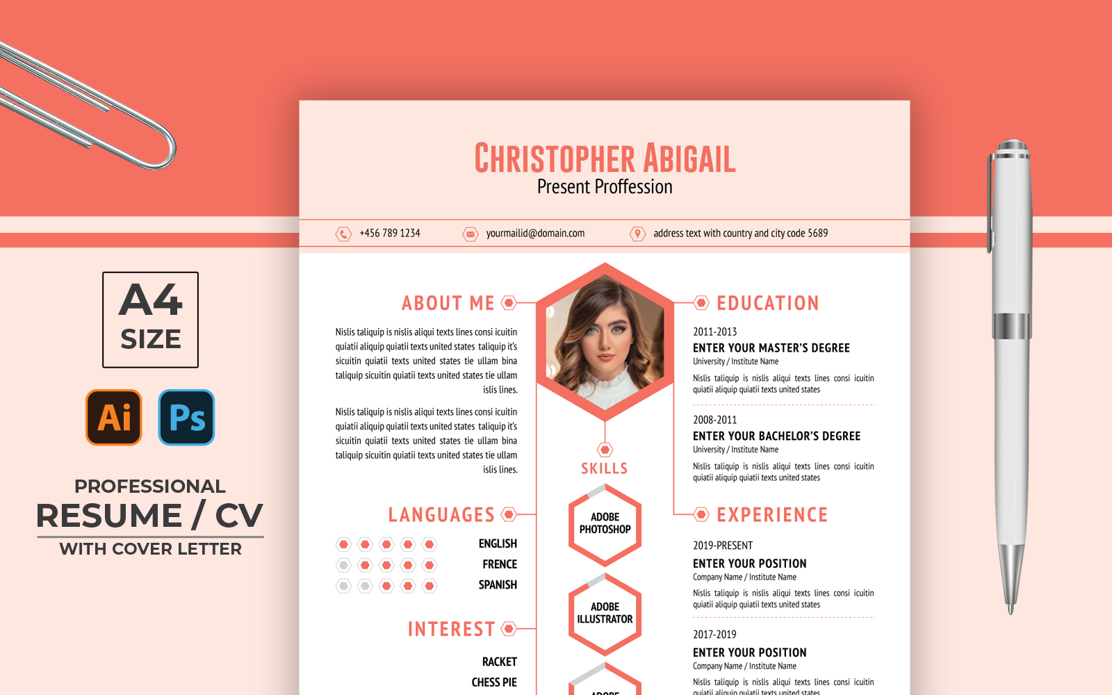 Ashley Rosa Creative CV Resume Template