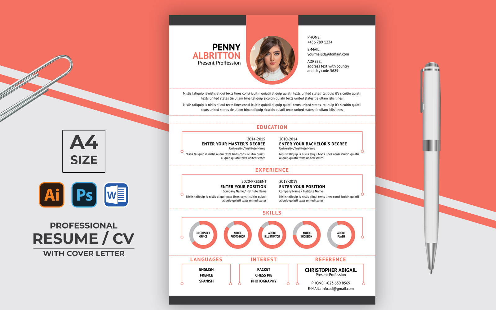 PENNY ALBRITTON Minimalist CV Resume Template