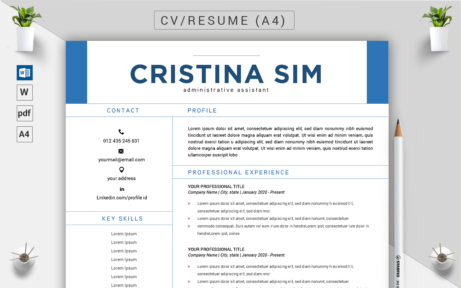 Cristina Sim - CV & Resume Template