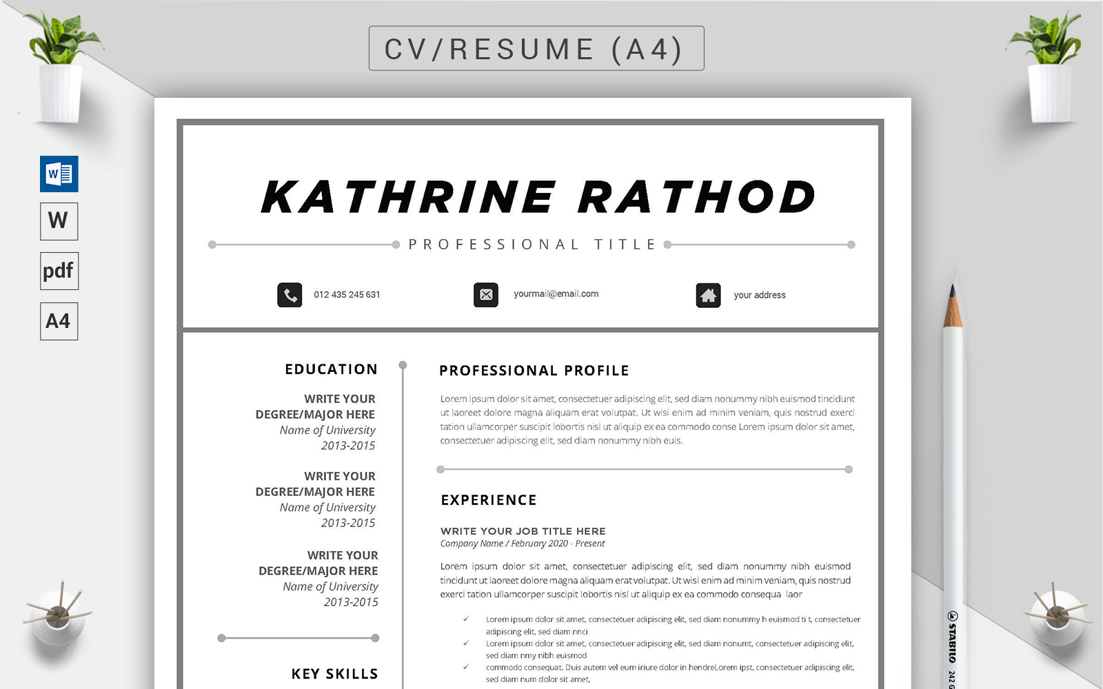 Kathrine Rathod - CV & Resume Template