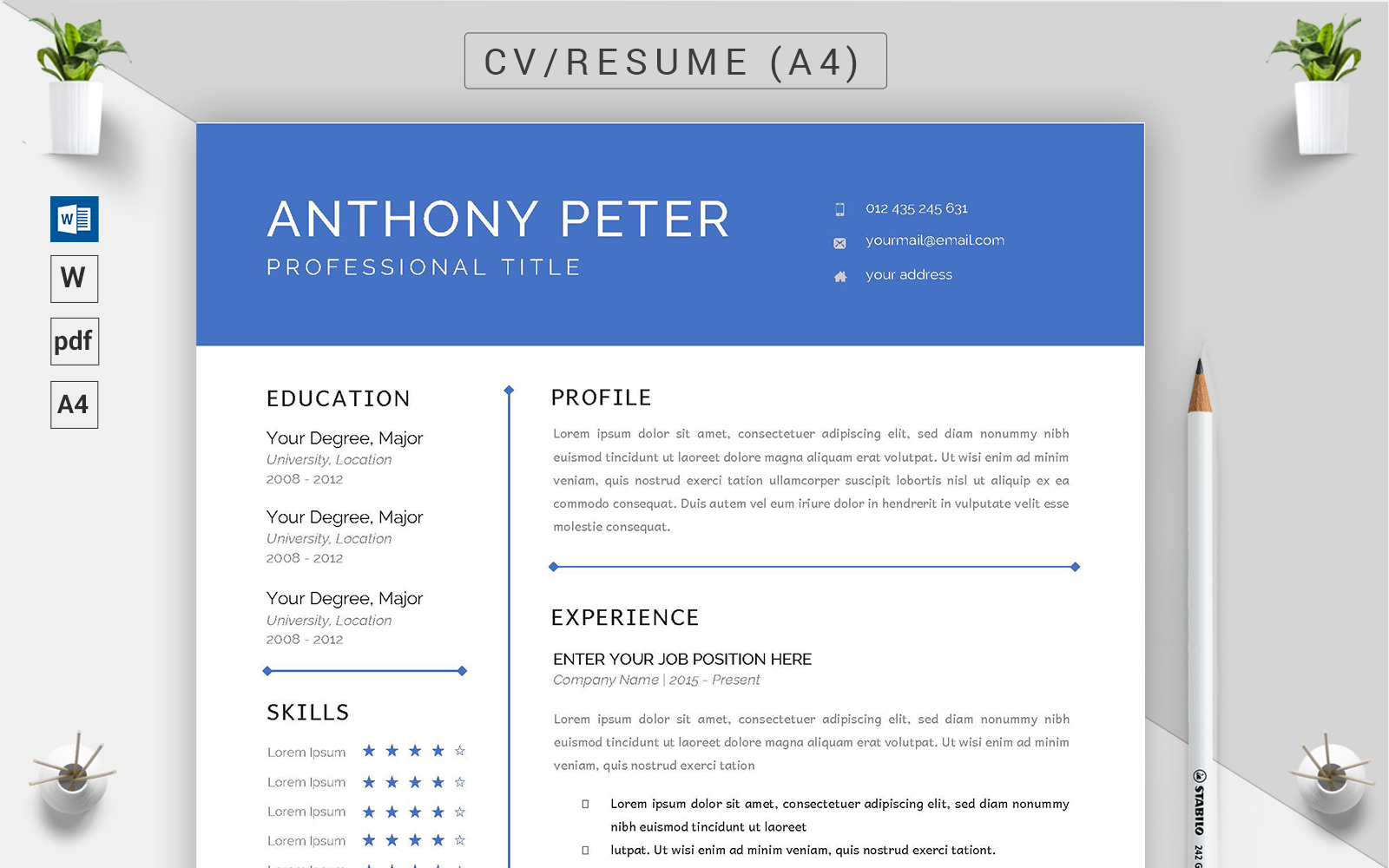 Anthony Peter - CV Resume Template