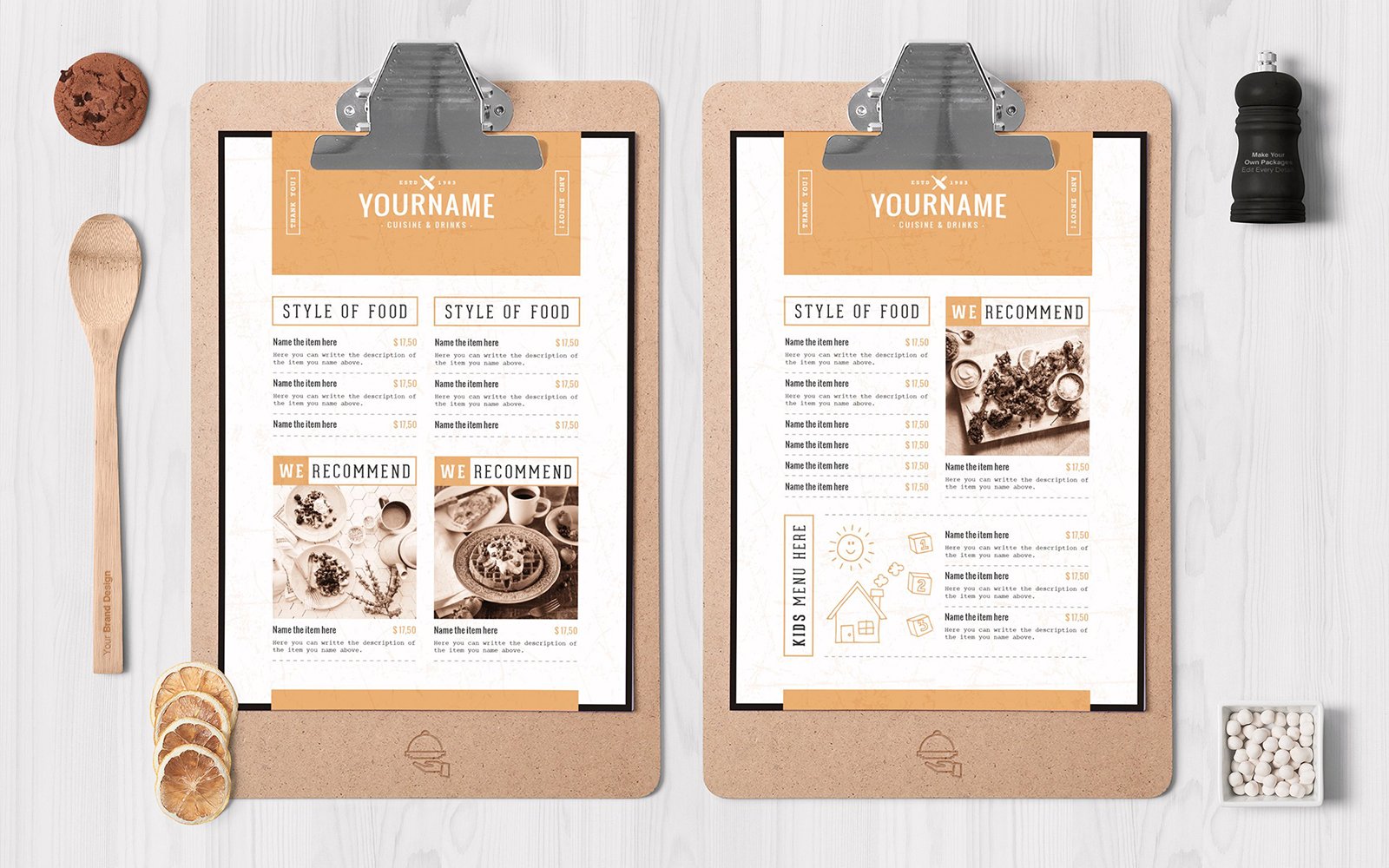 Classy Food Menu - Corporate Identity Template