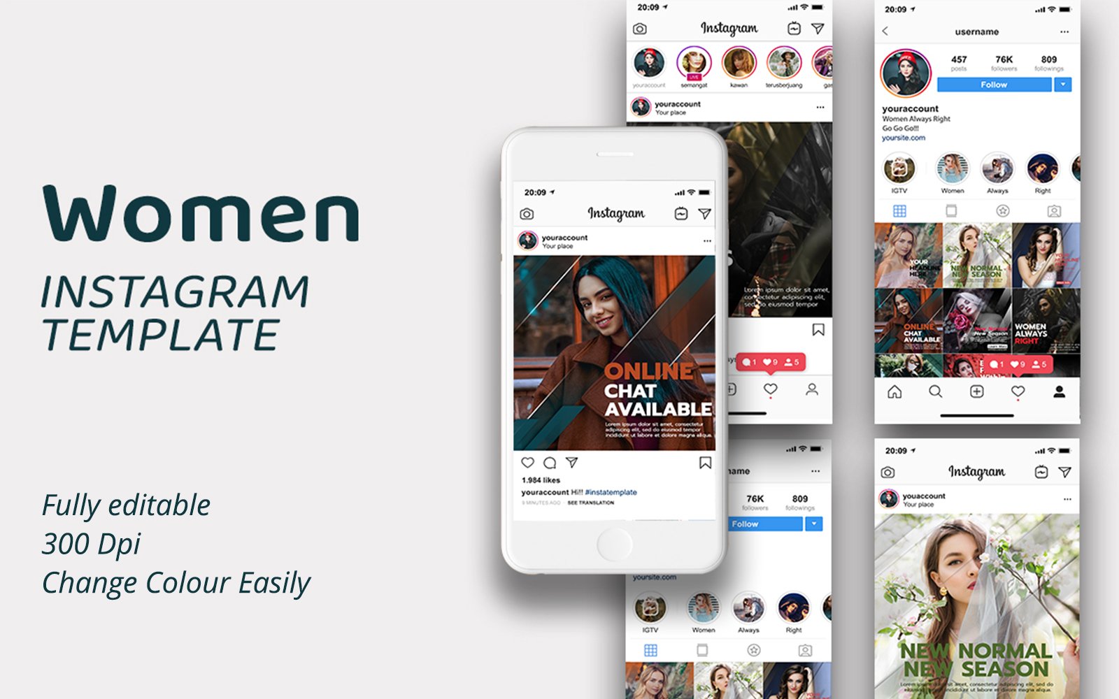 Women in Instagram Template Pack for Social Media