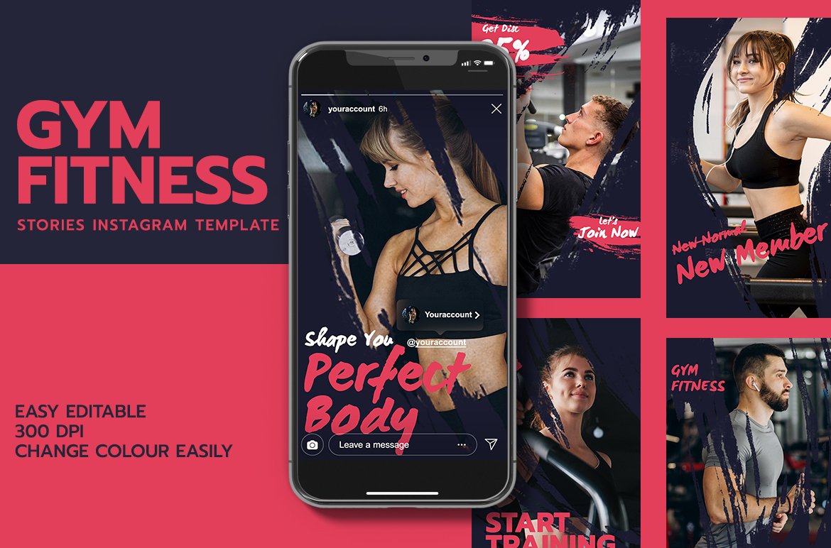 Fitness Intagram Stories Template for Social Media