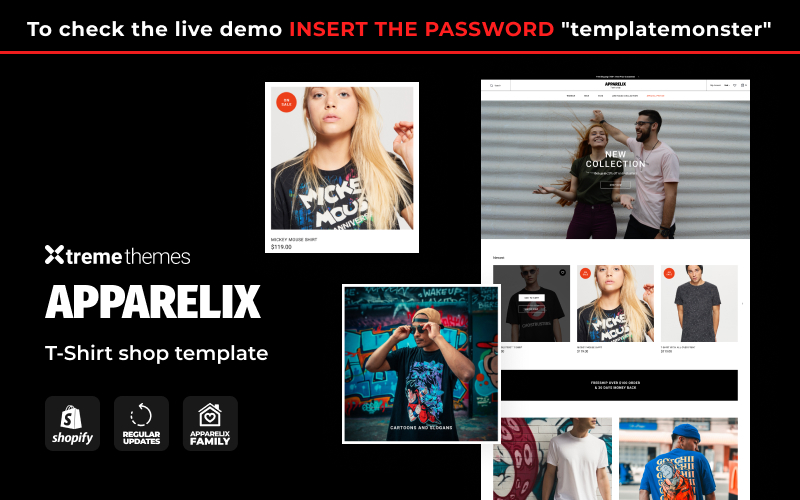 Apparelix T-shirt Store Template Shopify Theme