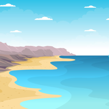 Sea Panorama Illustrations Templates 123727