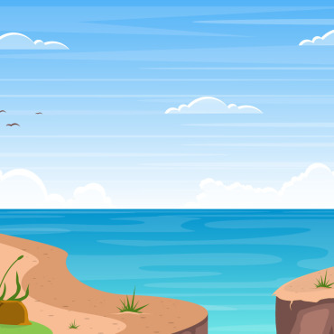 Sea Panorama Illustrations Templates 123728