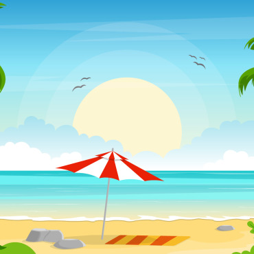 Tropical Beach Illustrations Templates 123735