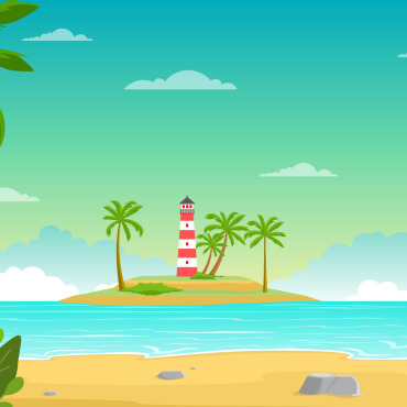 Tropical Beach Illustrations Templates 123759