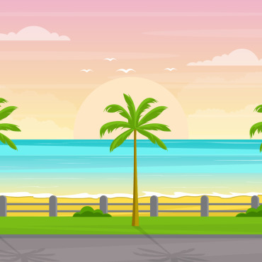 Tropical Beach Illustrations Templates 123761