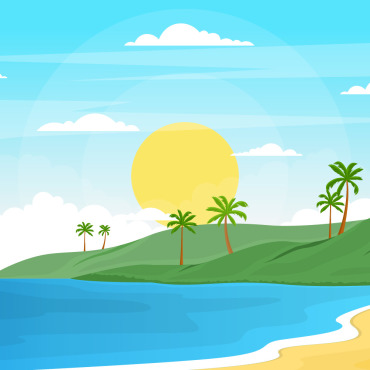 Tropical Beach Illustrations Templates 123763