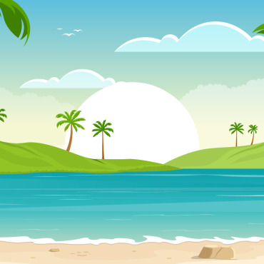 Tropical Beach Illustrations Templates 123768