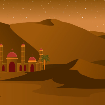 Desert Islamic Illustrations Templates 123781