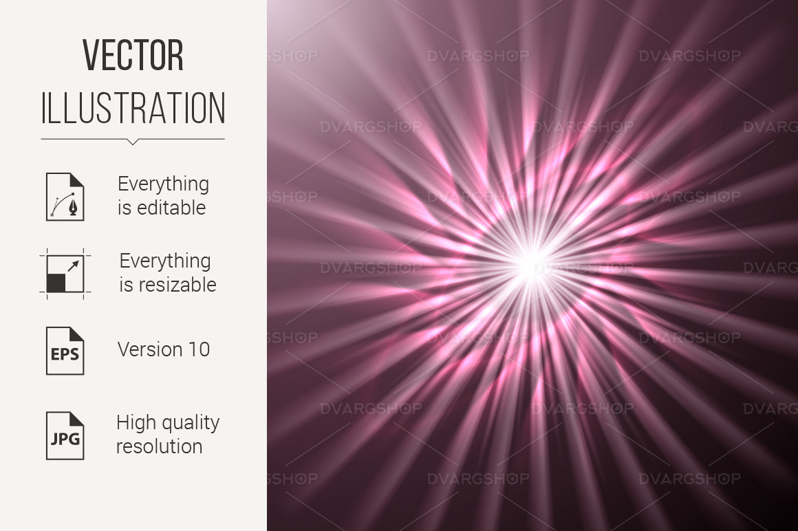 Bright Space Star in Pink Hues - Vector Image